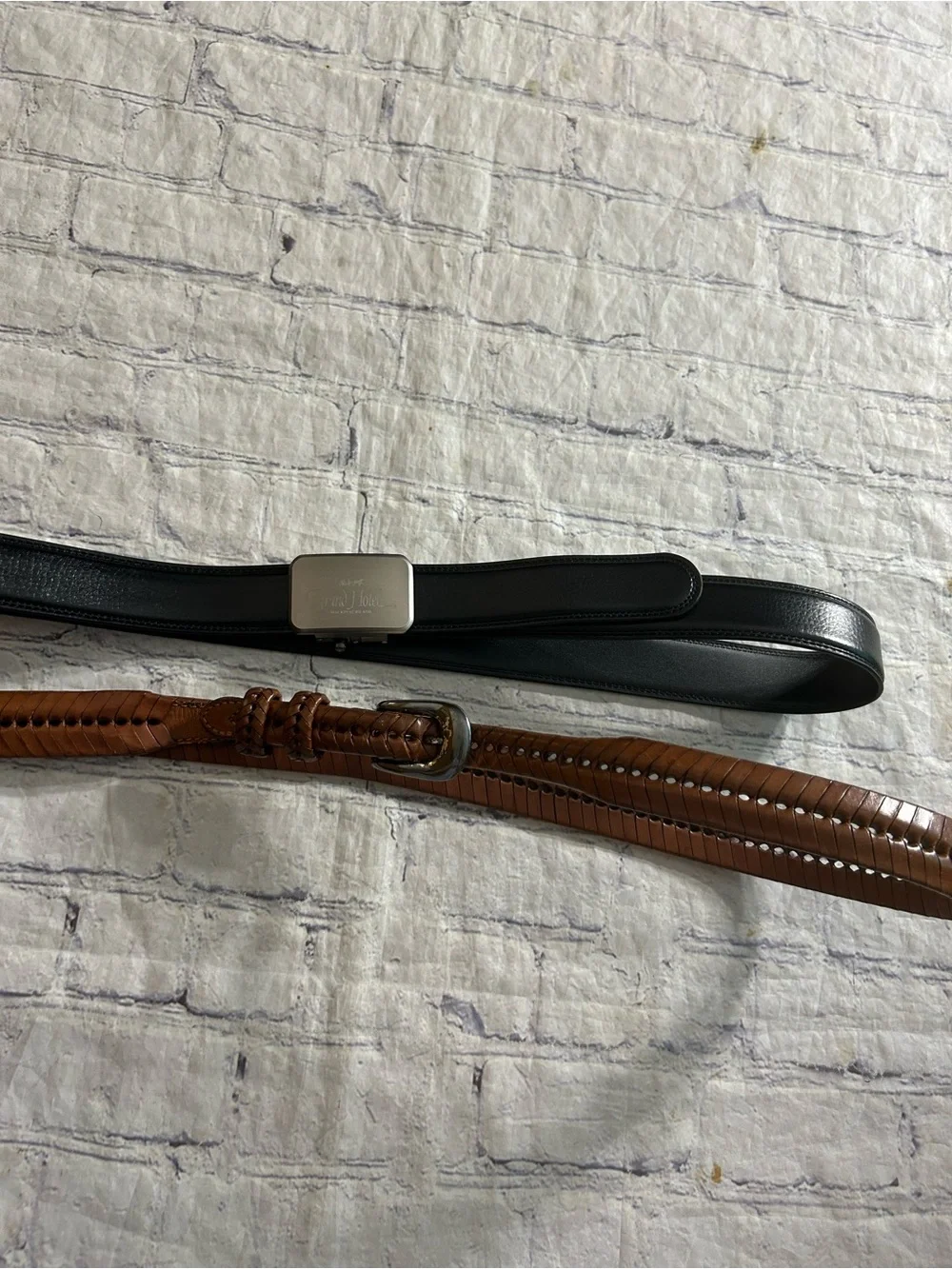JOSEPH ELLIOTT BLACK GENUINE LEATHER GRAND HOTEL BUCKLE ADJUSTABLE BROWN WESTERN